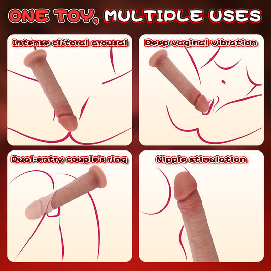 5.9-10.82 inch Insertable Realistic Dildo Vibrator with Strong Suction Cup