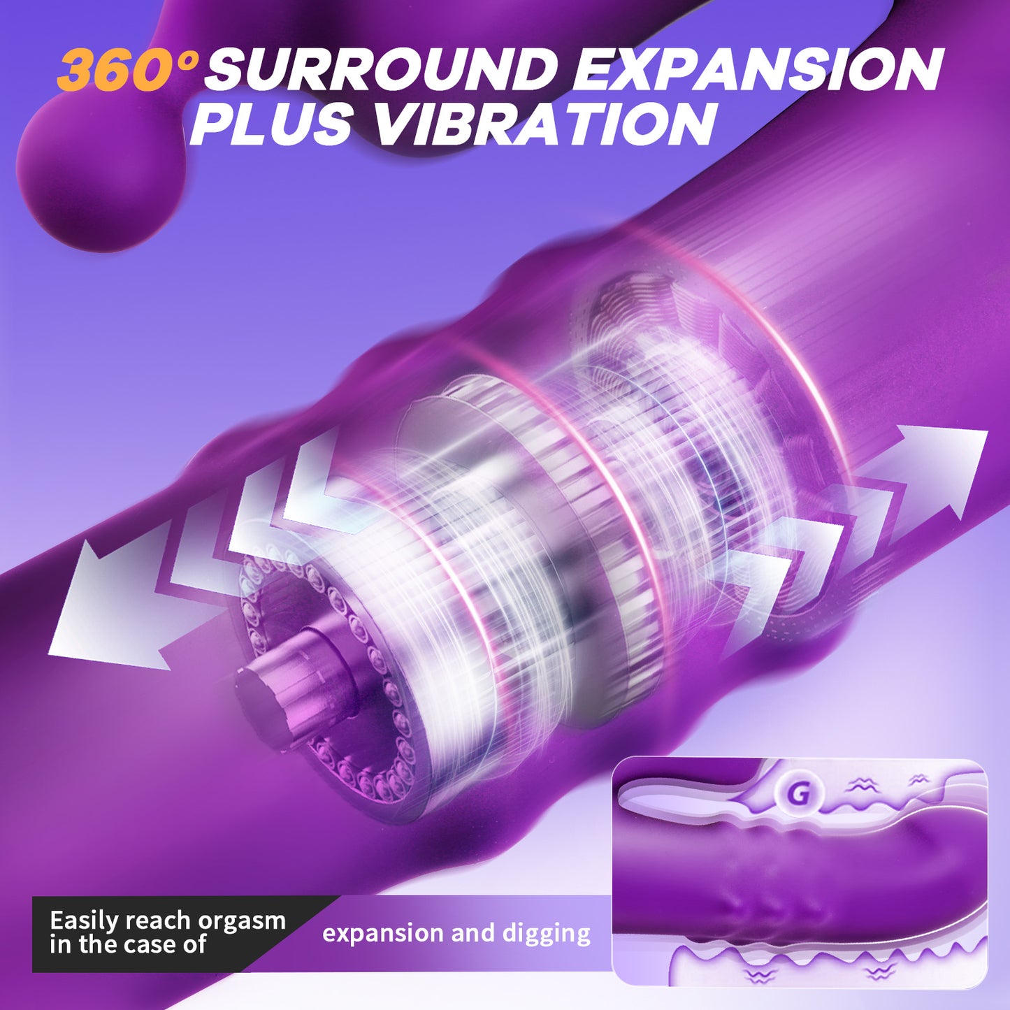 Rabbit Vibrator Sex Toys with Expansion Function Wand & Finger Vibrator
