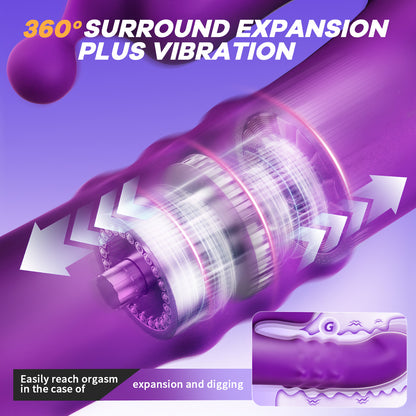 Rabbit Vibrator Sex Toys with Expansion Function Wand & Finger Vibrator