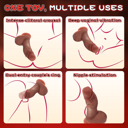 5.9-10.82 inch Insertable Realistic Dildo Vibrator with Strong Suction Cup