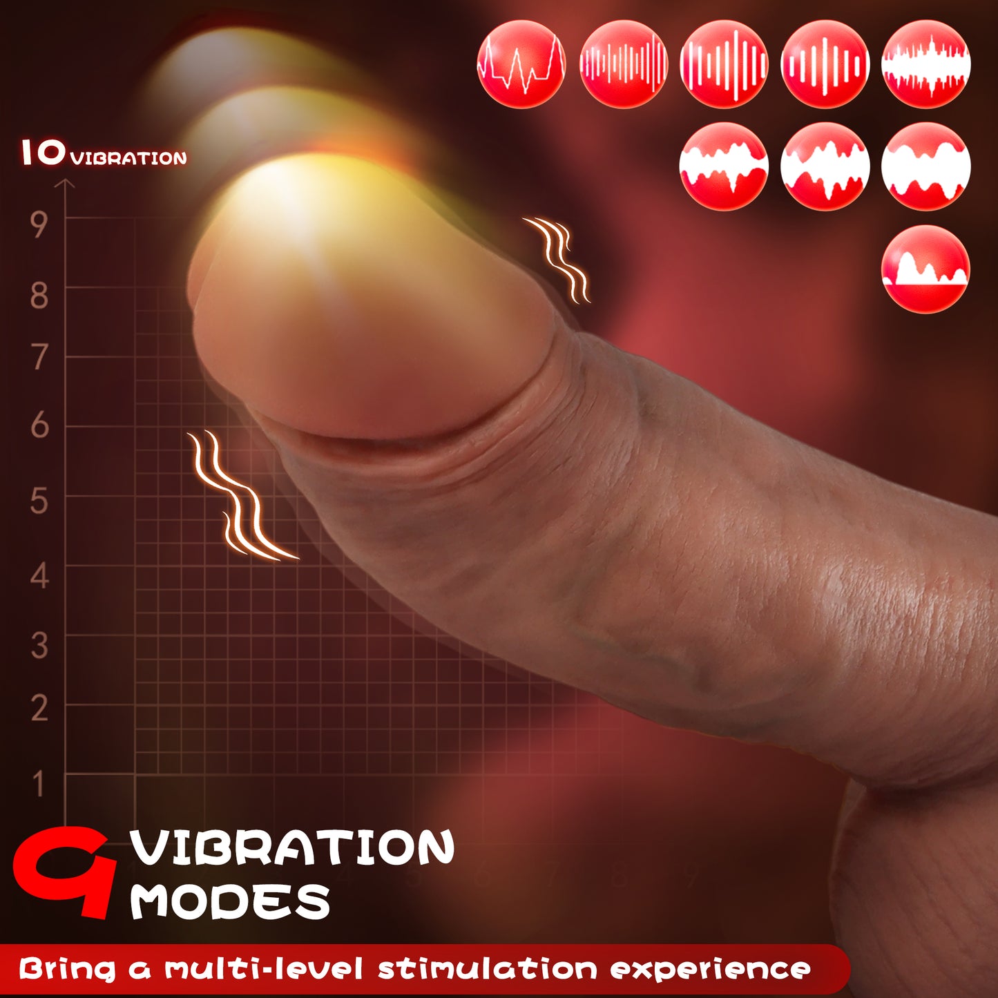 5.9-10.82 inch Insertable Realistic Dildo Vibrator with Strong Suction Cup