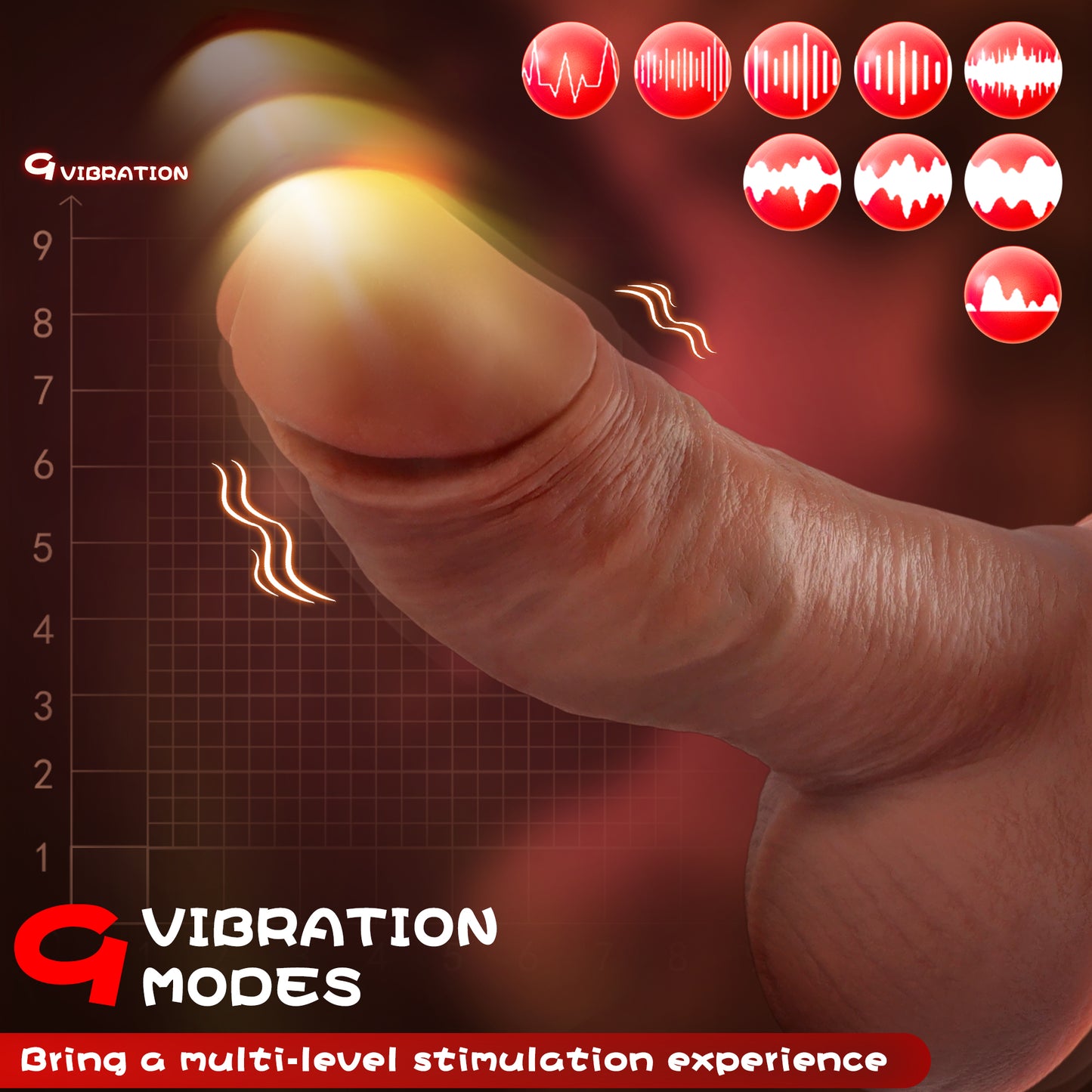 5.9-10.82 inch Insertable Realistic Dildo Vibrator with Strong Suction Cup