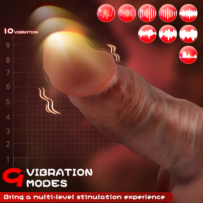 5.9-10.82 inch Insertable Realistic Dildo Vibrator with Strong Suction Cup