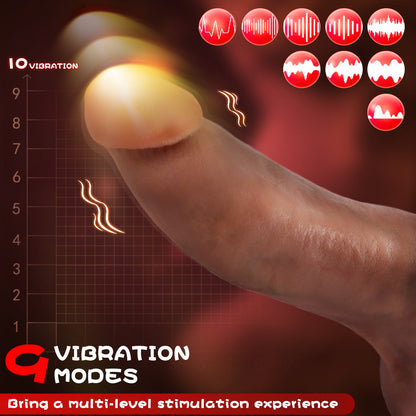 5.9-10.82 inch Insertable Realistic Dildo Vibrator with Strong Suction Cup