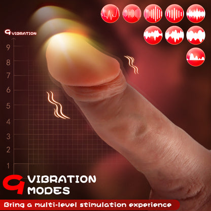 5.9-10.82 inch Insertable Realistic Dildo Vibrator with Strong Suction Cup