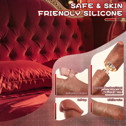 5.9-10.82 inch Insertable Realistic Dildo Vibrator with Strong Suction Cup