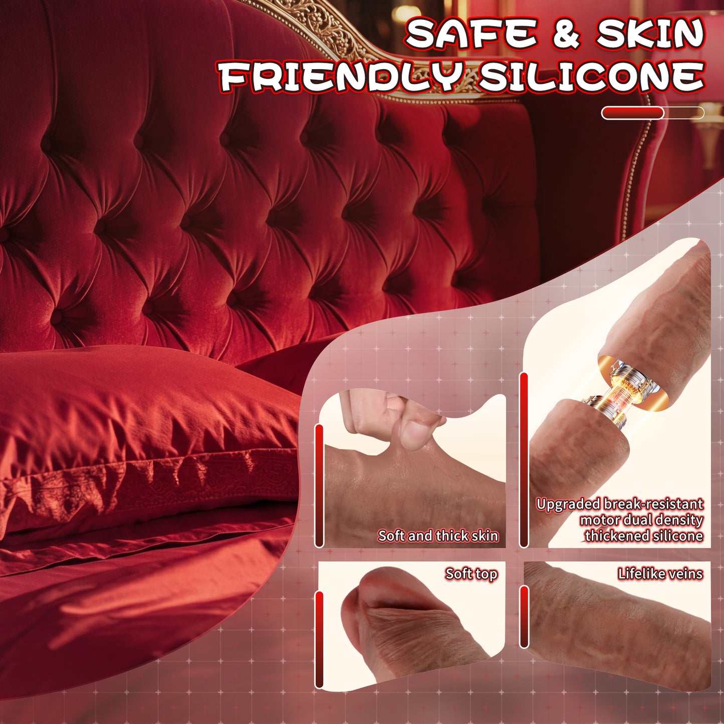 5.9-10.82 inch Insertable Realistic Dildo Vibrator with Strong Suction Cup