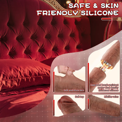 5.9-10.82 inch Insertable Realistic Dildo Vibrator with Strong Suction Cup