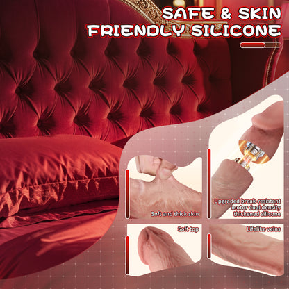 5.9-10.82 inch Insertable Realistic Dildo Vibrator with Strong Suction Cup