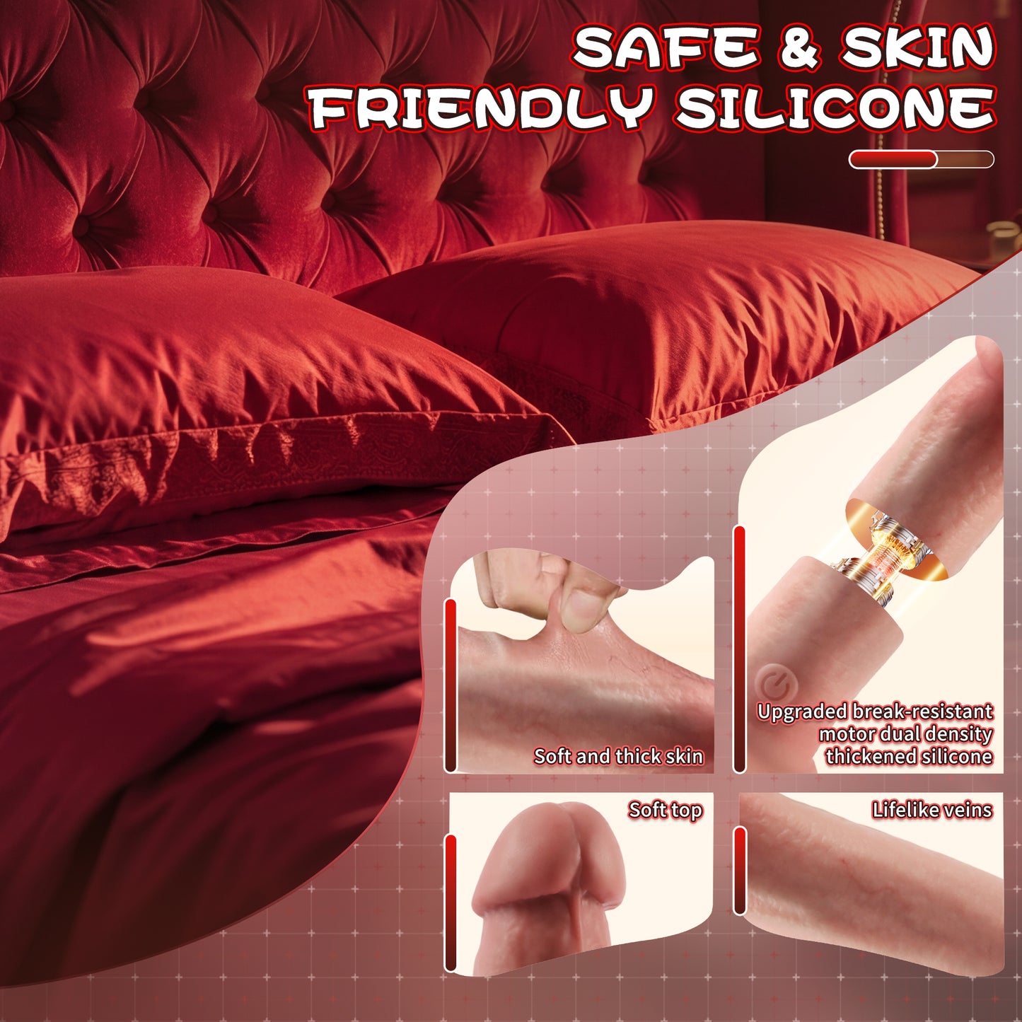 5.9-10.82 inch Insertable Realistic Dildo Vibrator with Strong Suction Cup