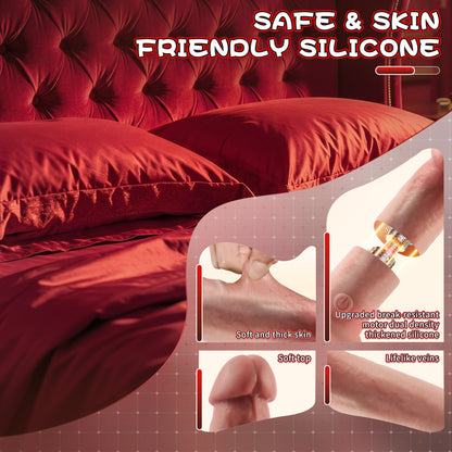 5.9-10.82 inch Insertable Realistic Dildo Vibrator with Strong Suction Cup