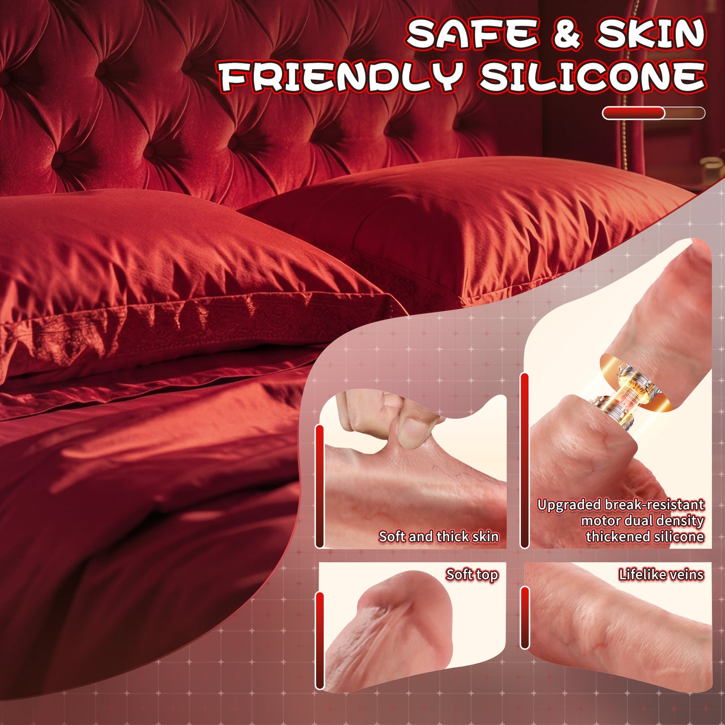 5.9-10.82 inch Insertable Realistic Dildo Vibrator with Strong Suction Cup