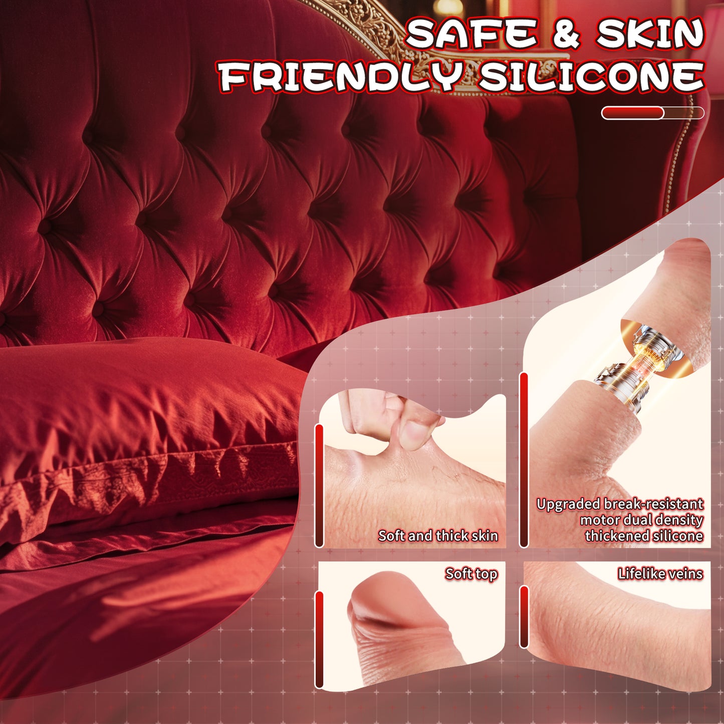 5.9-10.82 inch Insertable Realistic Dildo Vibrator with Strong Suction Cup