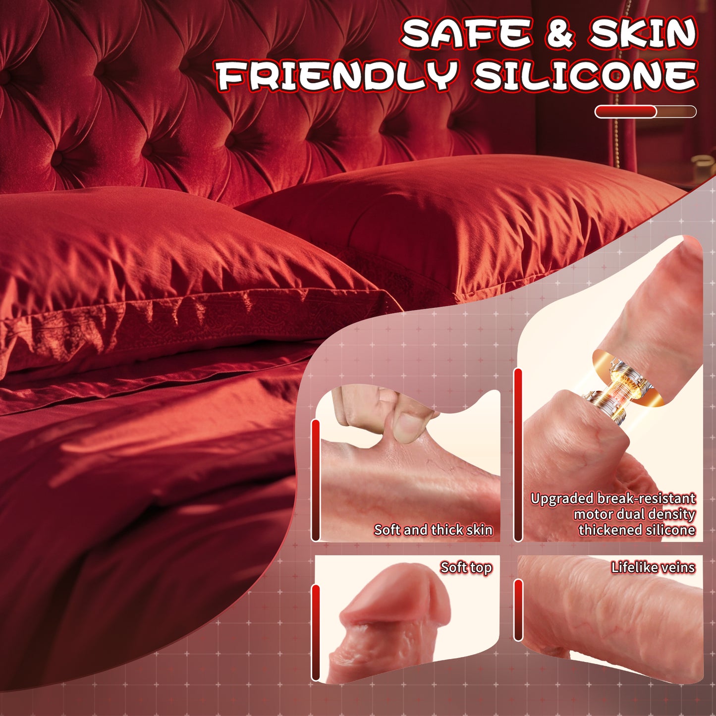 5.9-10.82 inch Insertable Realistic Dildo Vibrator with Strong Suction Cup