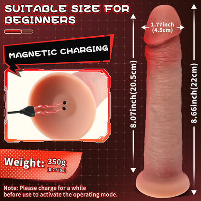 5.9-10.82 inch Insertable Realistic Dildo Vibrator with Strong Suction Cup