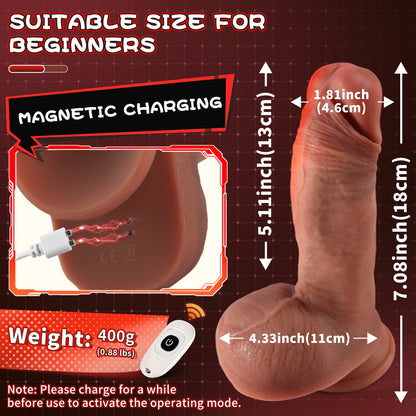 5.9-10.82 inch Insertable Realistic Dildo Vibrator with Strong Suction Cup