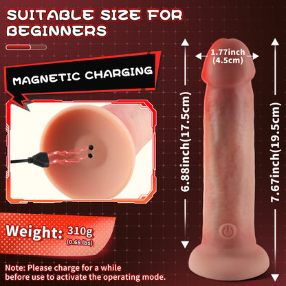 5.9-10.82 inch Insertable Realistic Dildo Vibrator with Strong Suction Cup