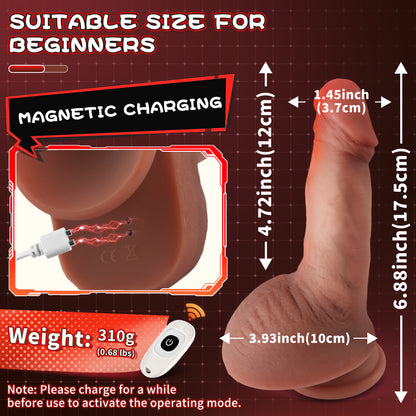 5.9-10.82 inch Insertable Realistic Dildo Vibrator with Strong Suction Cup