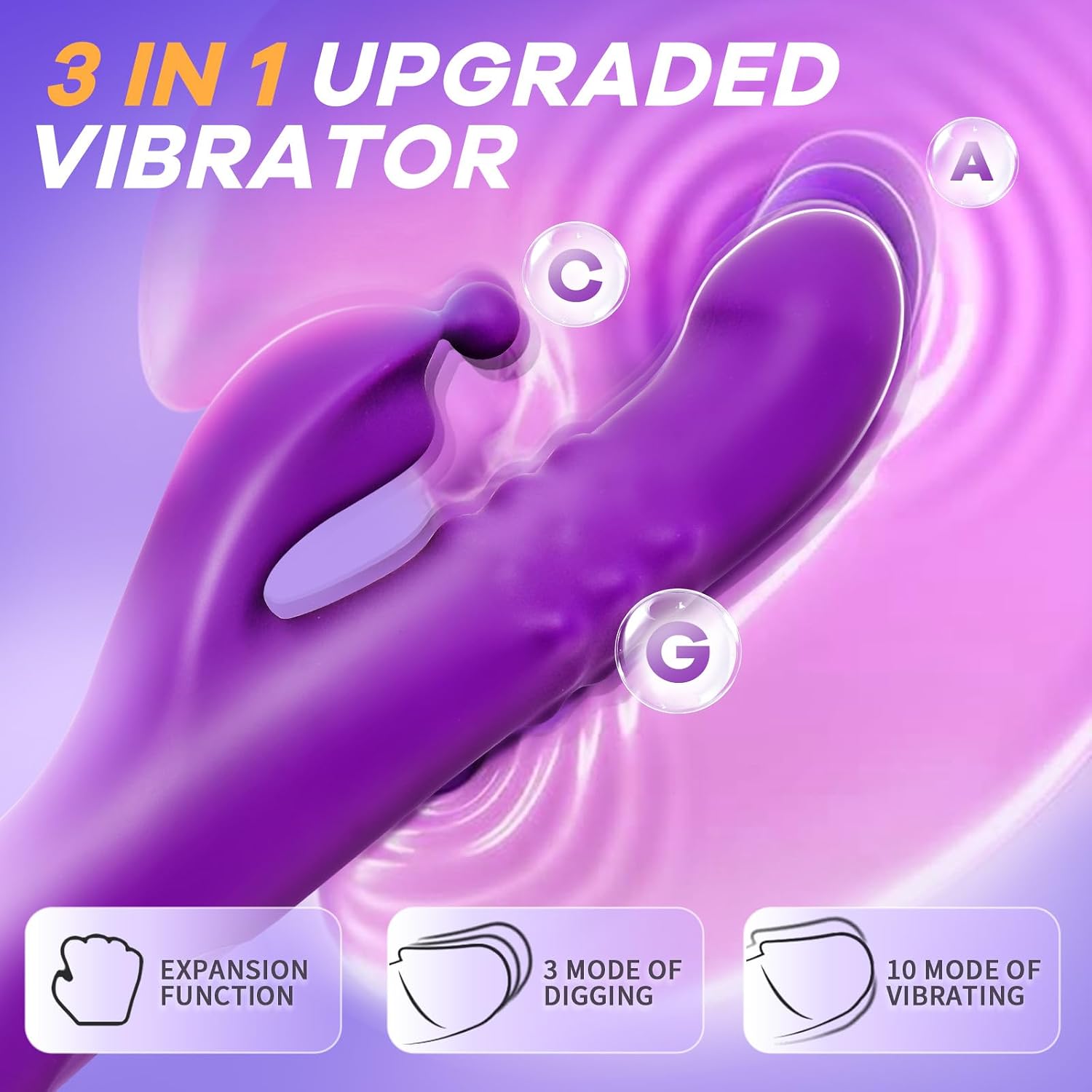 Rabbit Vibrators with Expansion Function Wand & Nipple Vibrator Adult Women Sex Toys, 10 Vibration APP Remote Control,Stimulation Massager for Solo Couples