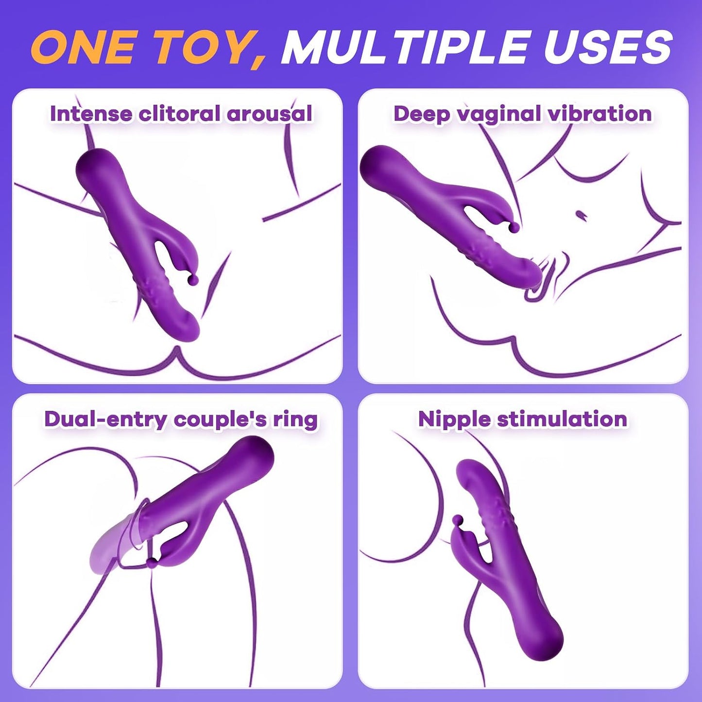 Rabbit Vibrators with Expansion Function Wand & Nipple Vibrator Adult Women Sex Toys, 10 Vibration APP Remote Control,Stimulation Massager for Solo Couples