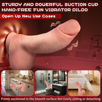 5.9-10.82 inch Insertable Realistic Dildo Vibrator with Strong Suction Cup