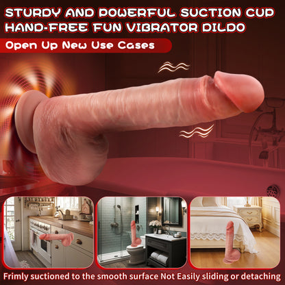 5.9-10.82 inch Insertable Realistic Dildo Vibrator with Strong Suction Cup