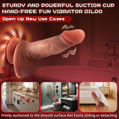 5.9-10.82 inch Insertable Realistic Dildo Vibrator with Strong Suction Cup