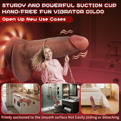 5.9-10.82 inch Insertable Realistic Dildo Vibrator with Strong Suction Cup
