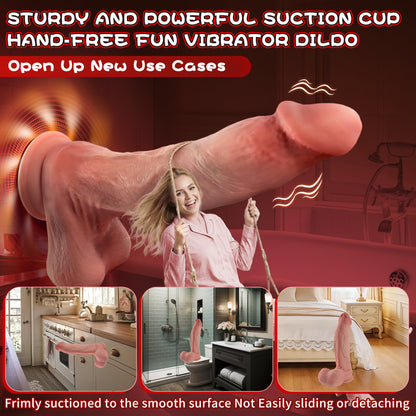 5.9-10.82 inch Insertable Realistic Dildo Vibrator with Strong Suction Cup