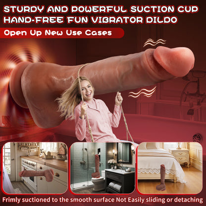 5.9-10.82 inch Insertable Realistic Dildo Vibrator with Strong Suction Cup