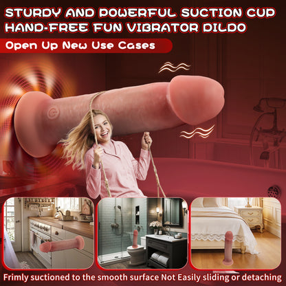 5.9-10.82 inch Insertable Realistic Dildo Vibrator with Strong Suction Cup