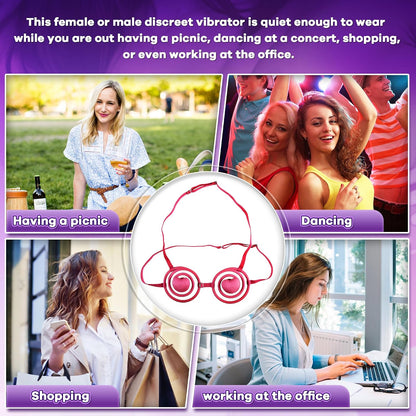 Nipple Vibrator Adult Women Sex Toys with Stripes for Breast Stimulation, 10 Vibration APP Remote Control, Bikini Adjustable Wearable Waterproof Nipple Stimulation Massager for Solo Couples
