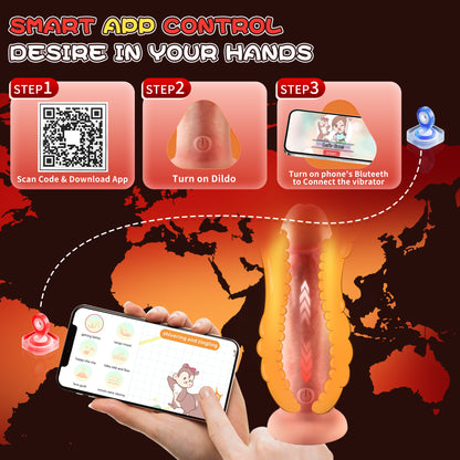 5.9-10.82 inch Insertable Realistic Dildo Vibrator with Strong Suction Cup