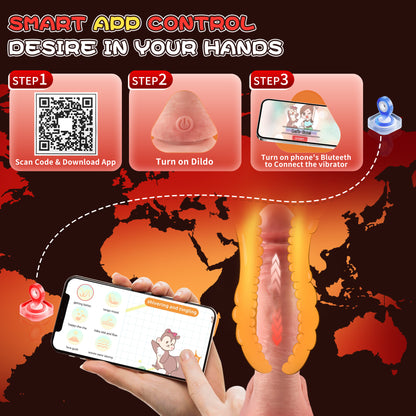 5.9-10.82 inch Insertable Realistic Dildo Vibrator with Strong Suction Cup