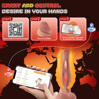 5.9-10.82 inch Insertable Realistic Dildo Vibrator with Strong Suction Cup